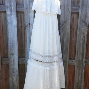 Strapless boho dress